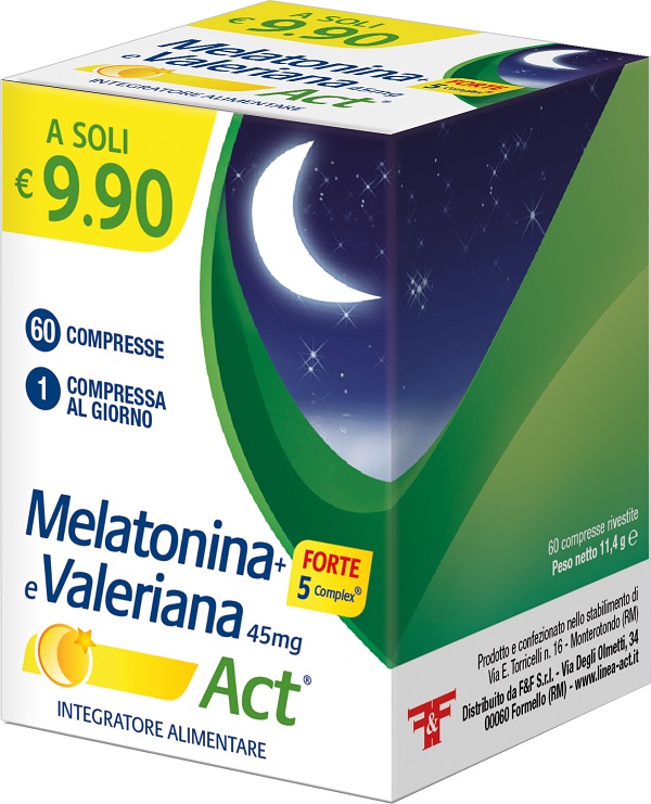 MELATONINA+FORTE 5 COMPLEX E VALERIANA ACT 60 COMPRESSE - farmacia015