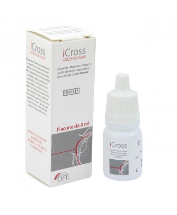 ICROSS GOCCE OCULARI SOLUZIONE OFTALMICA ACIDO IALURONICO CROSS-LINKATO 0,2% 8 ML - farmacia015