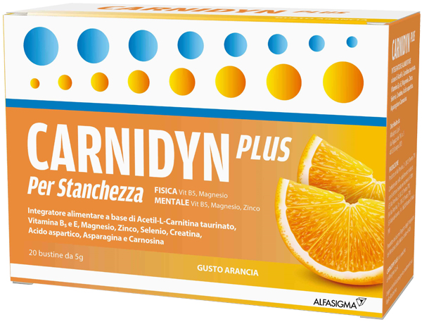 CARNIDYN PLUS 20 BUSTINE DA 5 G GUSTO ARANCIA - farmacia015
