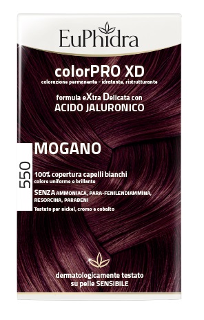 EUPHIDRA COLORPRO XD 550 MOGANO GEL COLORANTE CAPELLI IN FLACONE + ATTIVANTE + BALSAMO + GUANTI - farmacia015