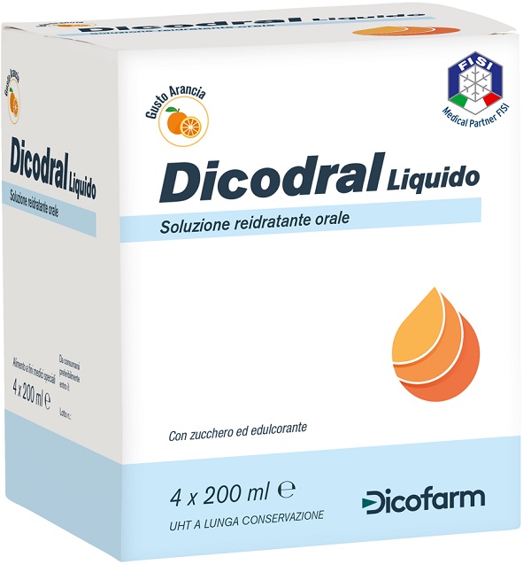 DICODRAL LIQUIDO SOLUZIONE REIDRATANTE ORALE 4 X 200 ML - farmacia015