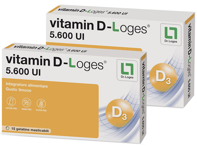 VITAMIN D-LOGES 30 GELATINE MASTICABILI GUSTO LIMONE 42 G - farmacia015