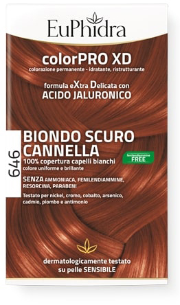 EUPHIDRA COLORPRO GEL COLORANTE CAPELLI XD 646 CANNELLA 50 ML IN FLACONE + ATTIVANTE + BALSAMO + GUANTI - farmacia015