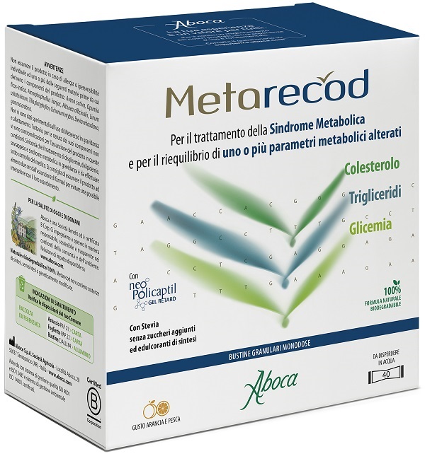 METARECOD 40 BUSTINE GRANULARI X 2,5G GUSTO ARANCIA E PESCA - farmacia015