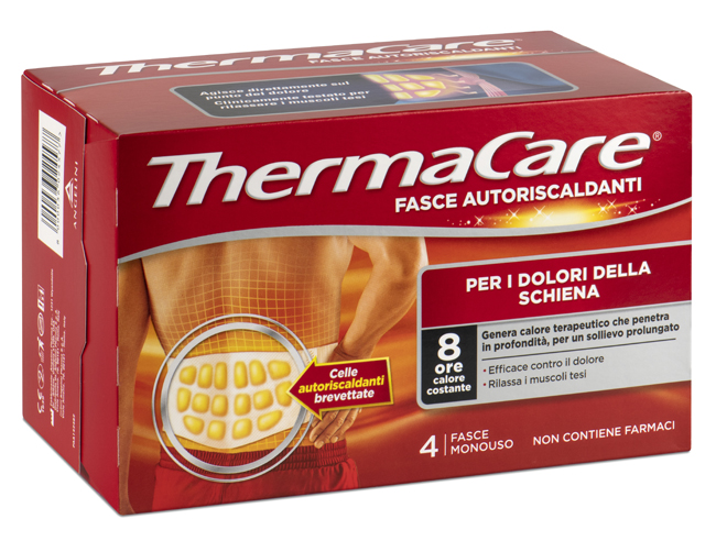 FASCIA AUTORISCALDANTE A CALORE TERAPEUTICO THERMACARE SCHIENA 4 PEZZI - farmacia015