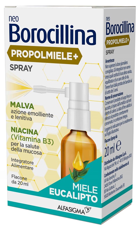 NEOBOROCILLINA PROPOLMIELE+ SPRAY MIELE EUCALIPTO 20 ML - farmacia015