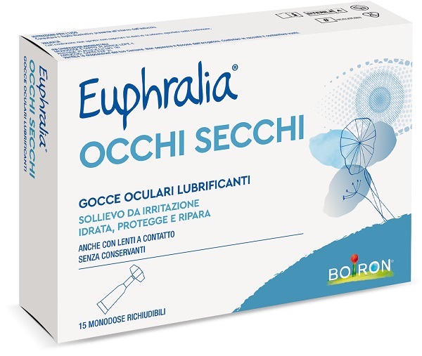 GOCCE OCULARI LUBRIFICANTI EUPHRALIA OCCHI SECCHI 15 MONODOSE RICHIUDIBILI X 0,5 ML - farmacia015